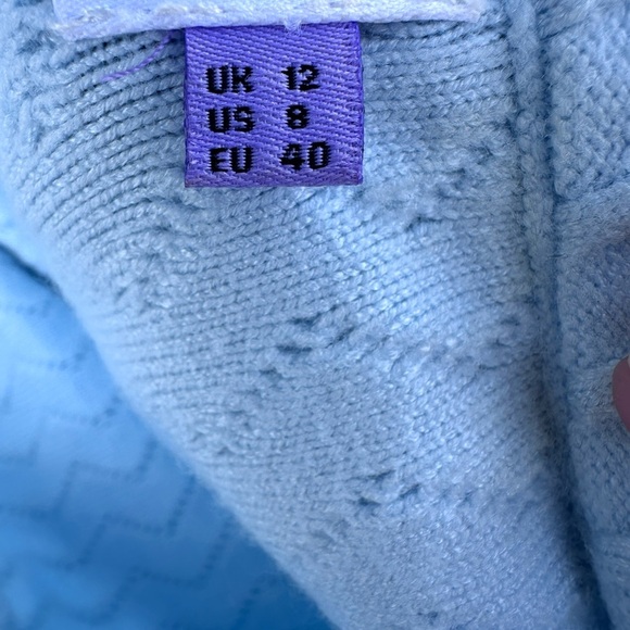 HOUSE OF SUNNY WOMENS 8 Light Blue Zigzag Patterned Pants - Picture 6 of 10